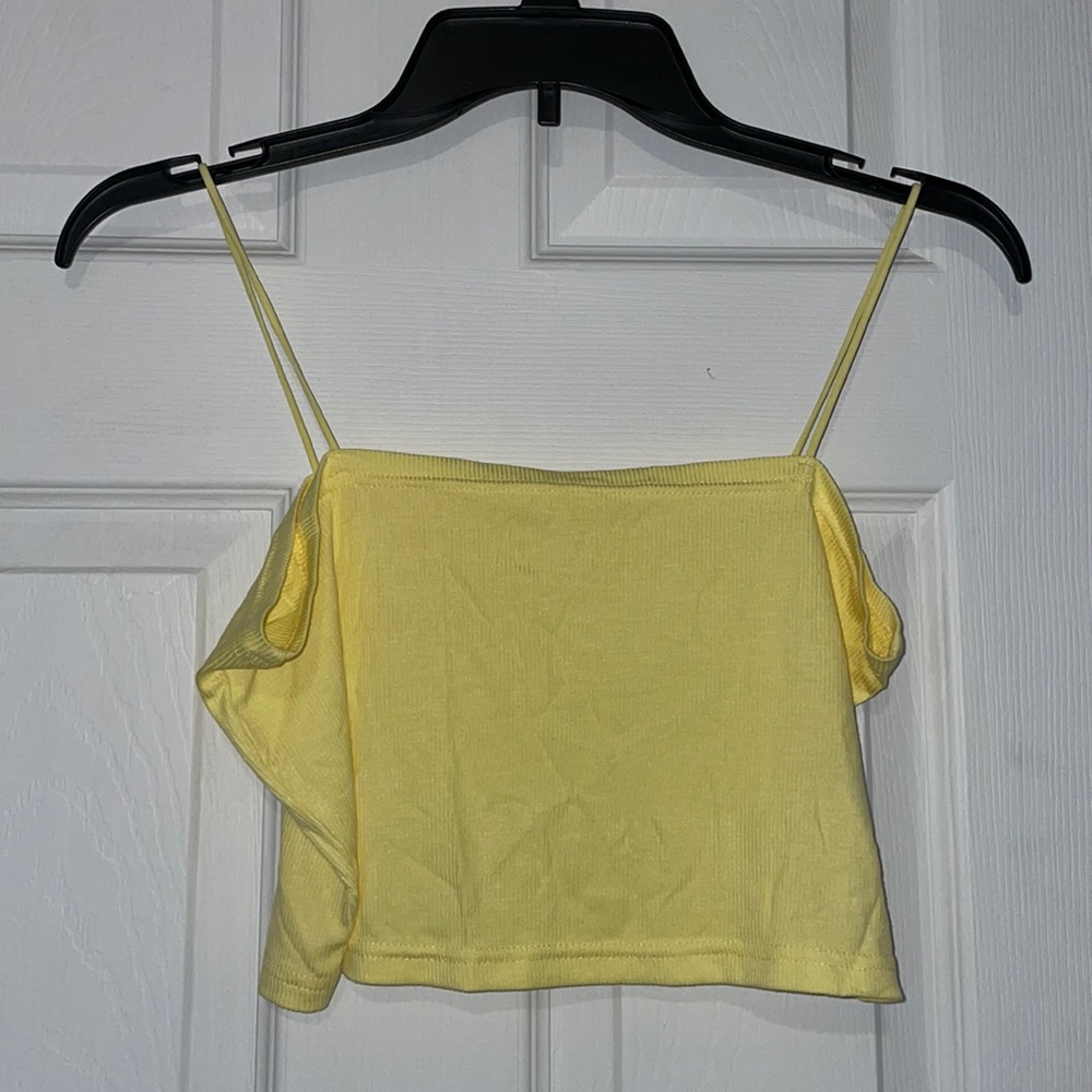 Shein Yellow Ribbed Tank Top